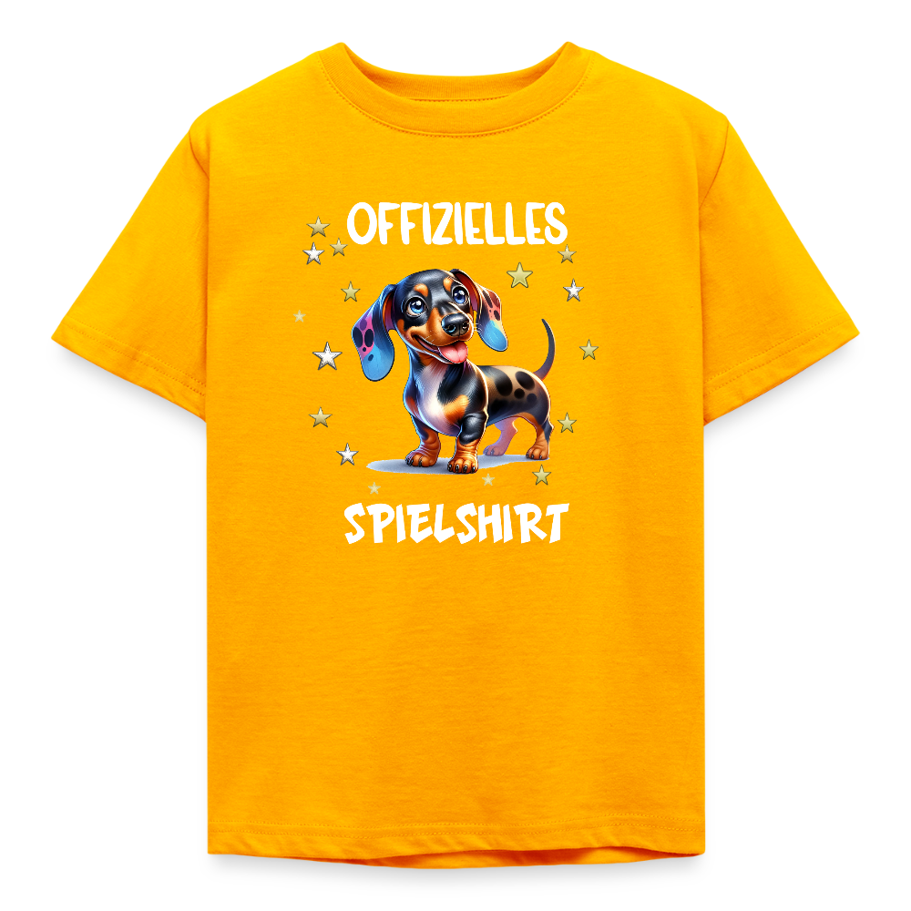 Offizielles Spielshirt Dackel Harlekindackel Kinder T-Shirt - Gold