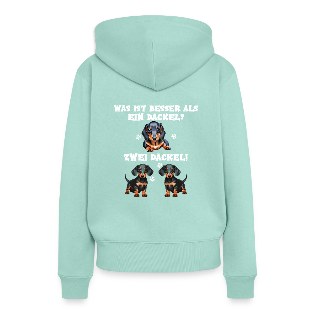 Was ist besser als ein Dackel? Zwei Dackel Rückendruck Frauen Bio Hoodie - Mint