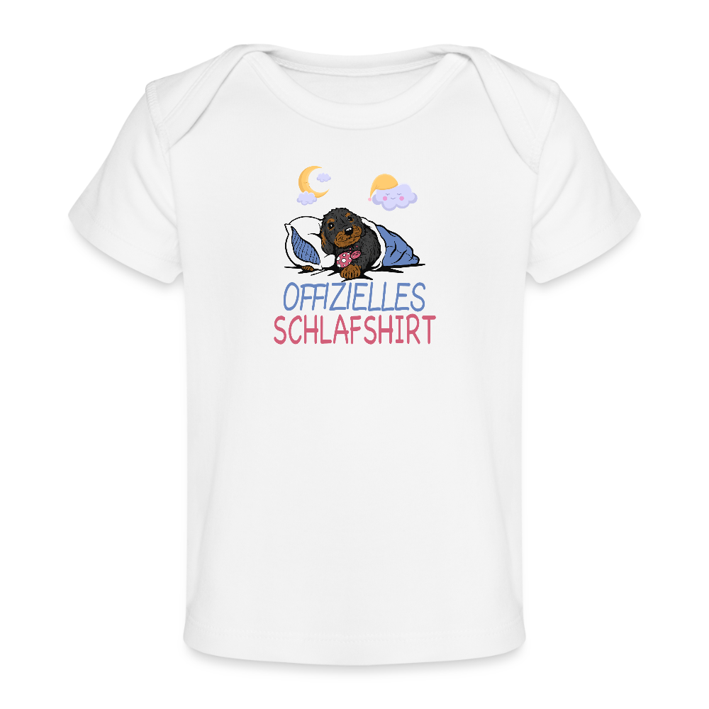 Offizielles Schlafshirt Rauhaardackel Baby Bio-T-Shirt - Weiß