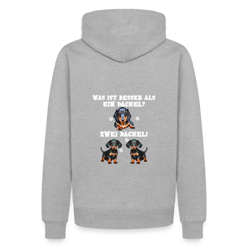 Was ist besser als ein Dackel? Zwei Dackel Männer Bio Hoodie - Grau meliert