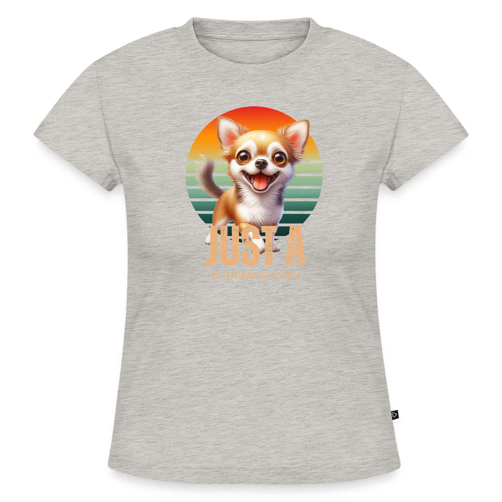 Just a Chihuahua Fan Cropped Frauen Baby Tee - Grau meliert