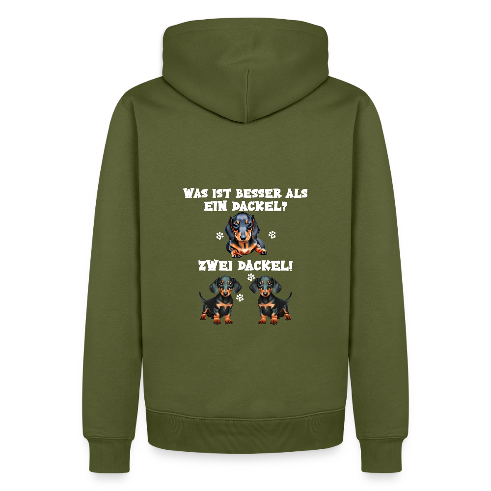 Was ist besser als ein Dackel? Zwei Dackel Männer Bio Hoodie - Khaki