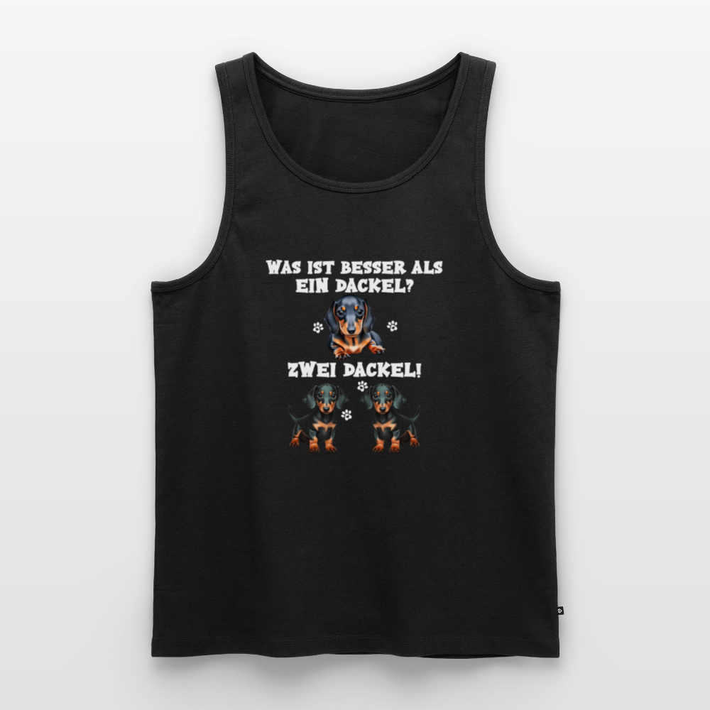 Was ist besser als ein Dackel? Zwei Dackel Männer Bio Tank Top - Schwarz