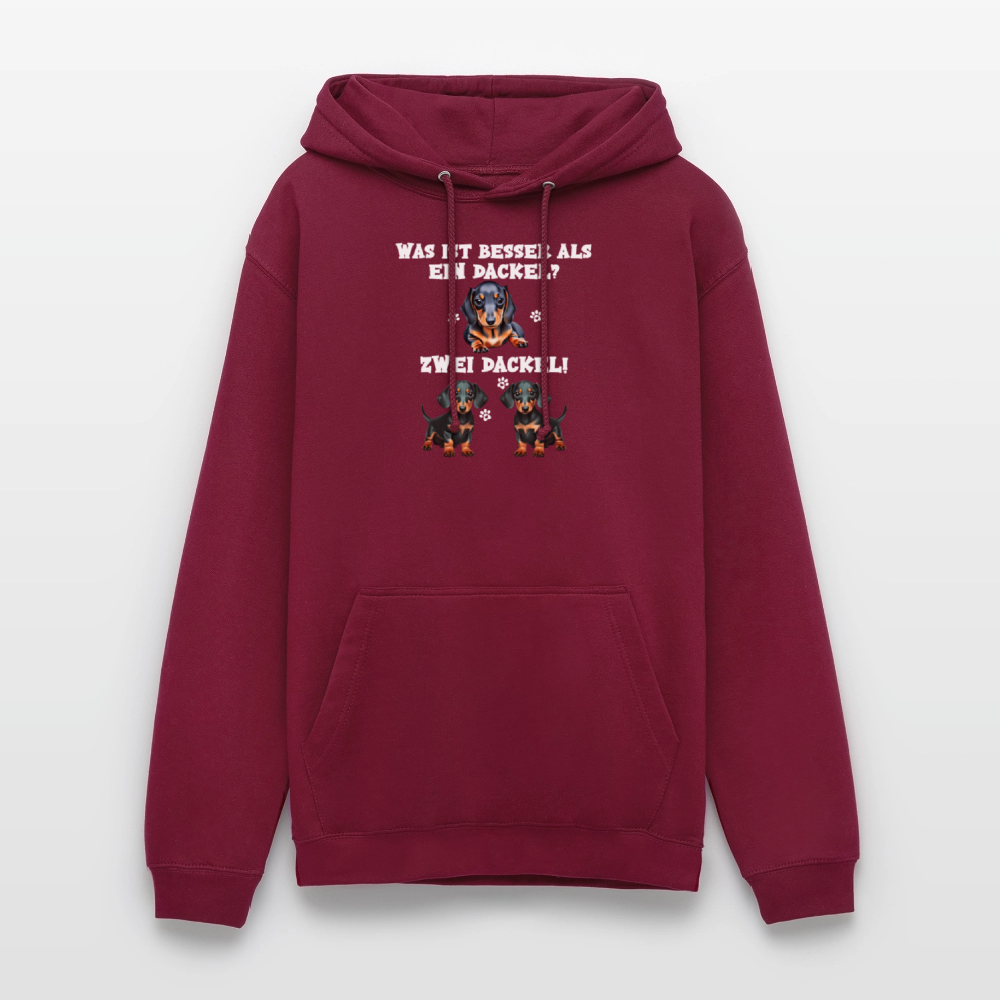 Was ist besser als ein Dackel? Zwei Dackel Unisex Hoodie - Bordeaux