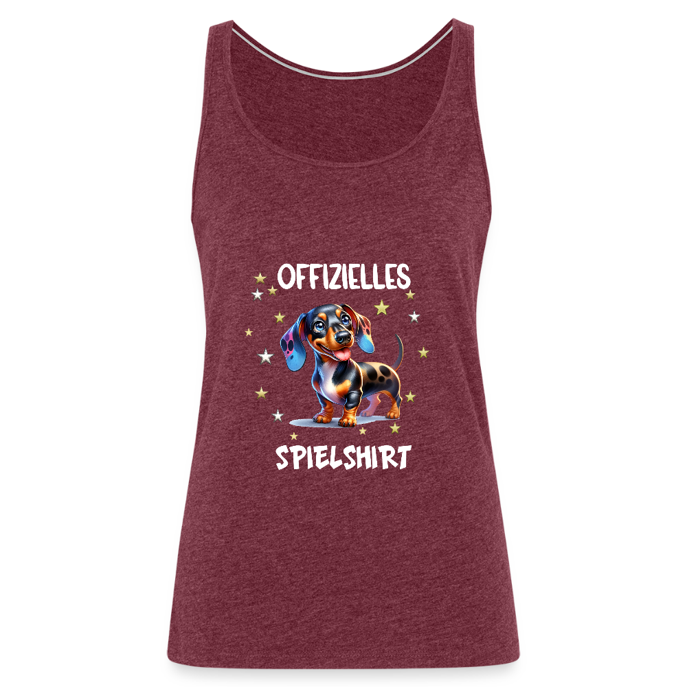 Offizielles Spielshirt Dackel Harlekindackel Frauen Premium Tank Top - Bordeauxrot meliert