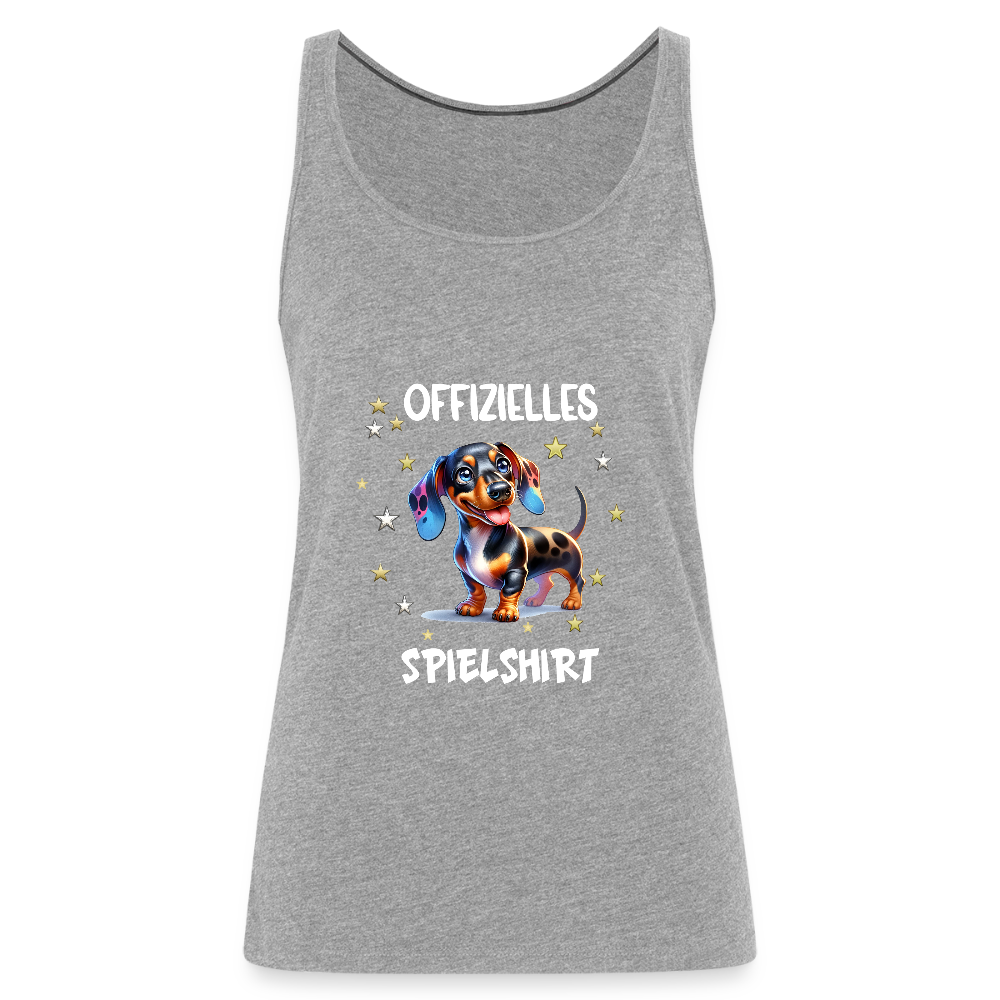 Offizielles Spielshirt Dackel Harlekindackel Frauen Premium Tank Top - Grau meliert