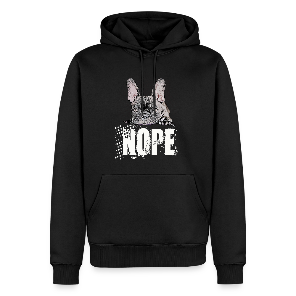 NOPE Hoodie 🐶 | Lustiger Hoodie für Hundeliebhaber*innen mit Frenchie-MotivMänner Premium Hoodie - Schwarz