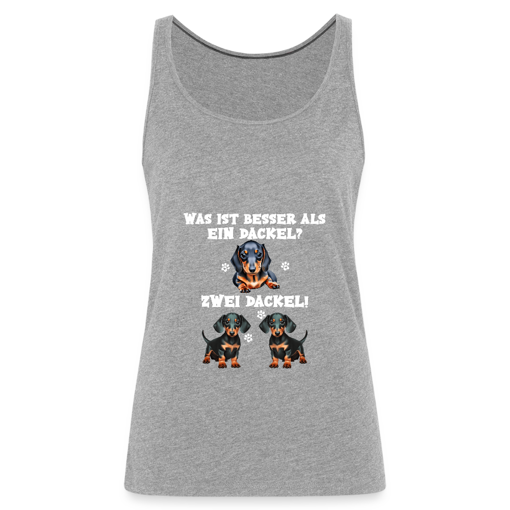 Was ist besser als ein Dackel? Zwei Dackel Frauen Premium Tank Top - Grau meliert