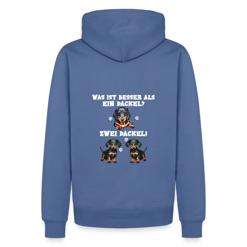 Was ist besser als ein Dackel? Zwei Dackel Männer Bio Hoodie - Taubenblau