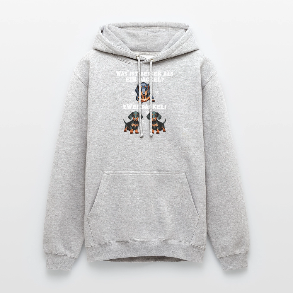 Was ist besser als ein Dackel? Zwei Dackel Unisex Hoodie - Hellgrau meliert
