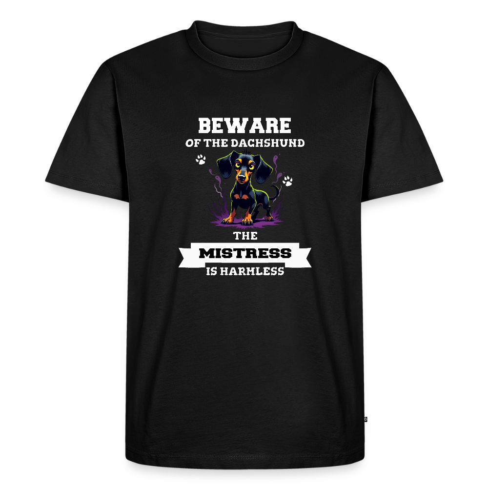 Beware of the Dachshund Mistress is harmless Männer Premium T-Shirt - Schwarz