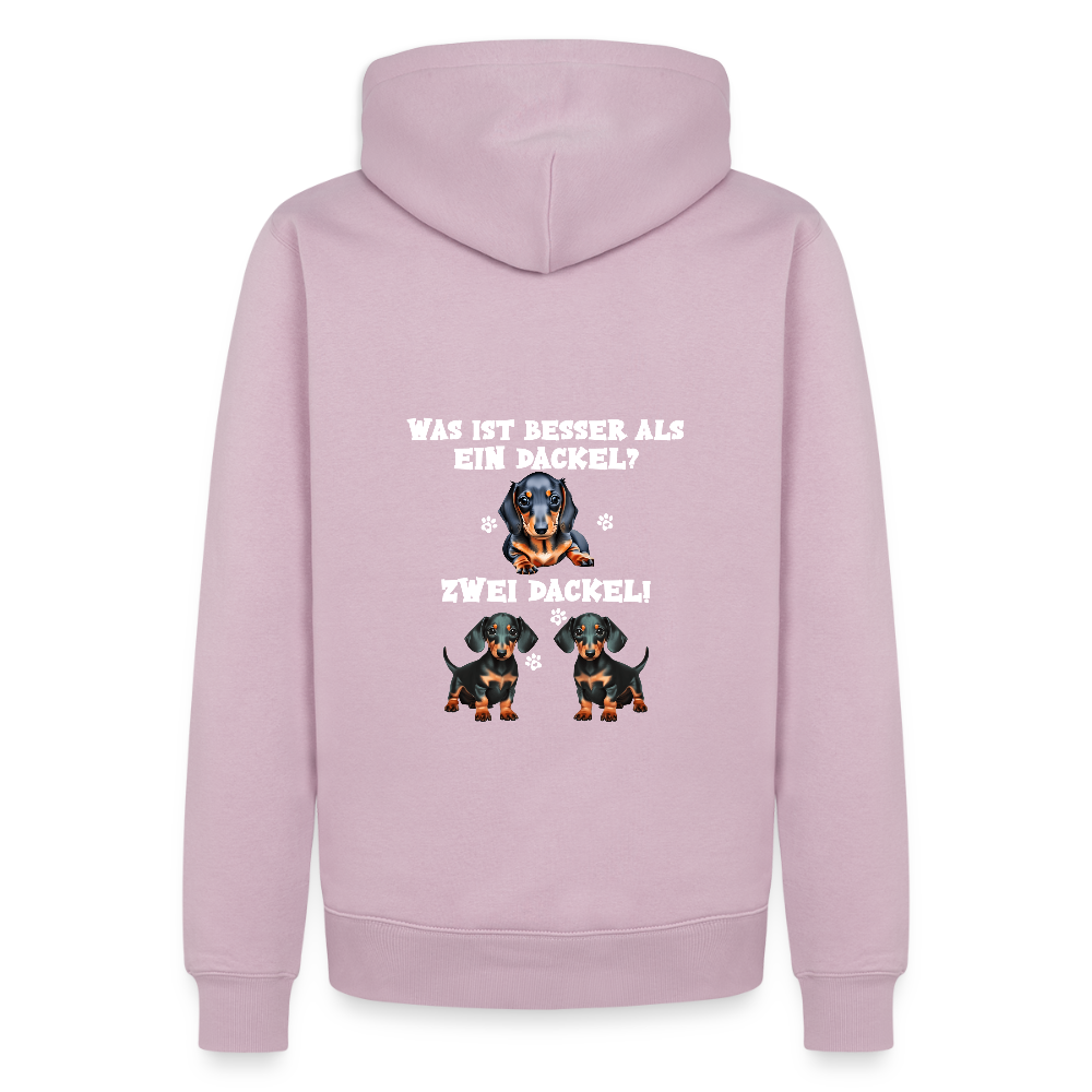 Was ist besser als ein Dackel? Zwei Dackel Männer Bio Hoodie - Altrosa