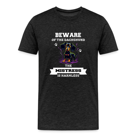 Beware of the Dachshund Mistress is harmless Männer Premium T-Shirt - Anthrazit
