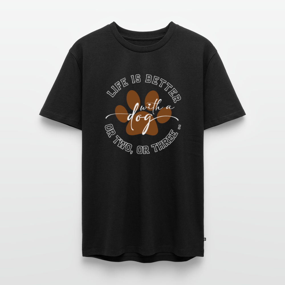 Life is better with a dog – oder zwei, oder drei 🐶💛 Herren Premium T-Shirt - Schwarz
