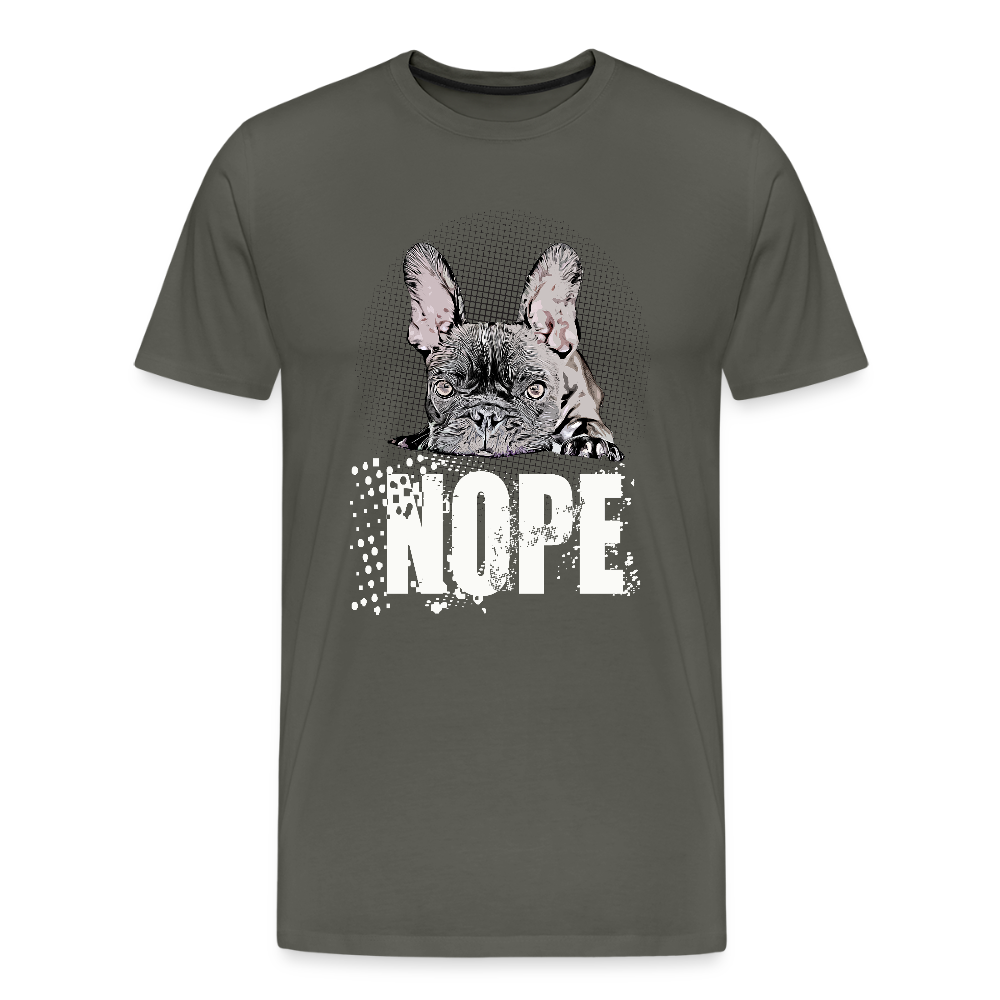 NOPE Hoodie 🐶 | Lustiger Hoodie für Hundeliebhaber*innen mit Frenchie-Motiv  Männer Premium Shirt - Asphalt