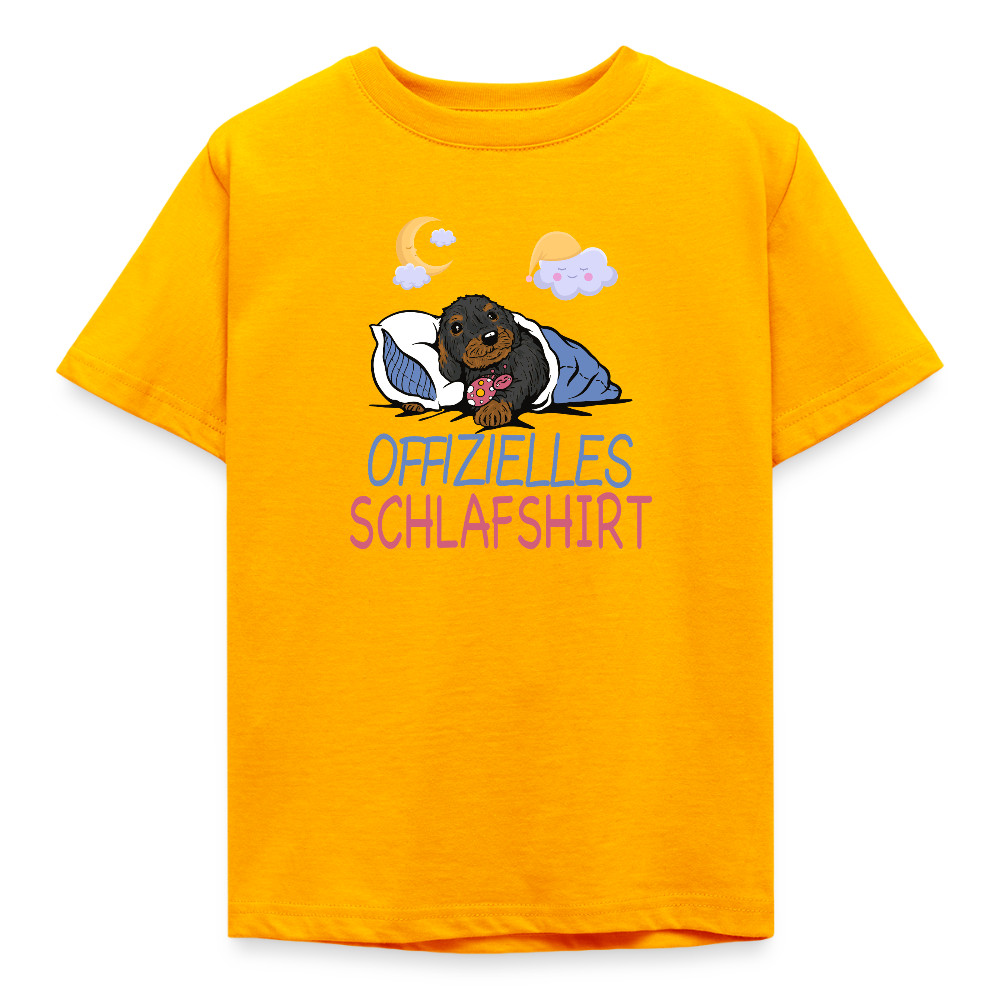 Offizielles Schlafshirt Rauhaardackel Kinder T-Shirt - Gold