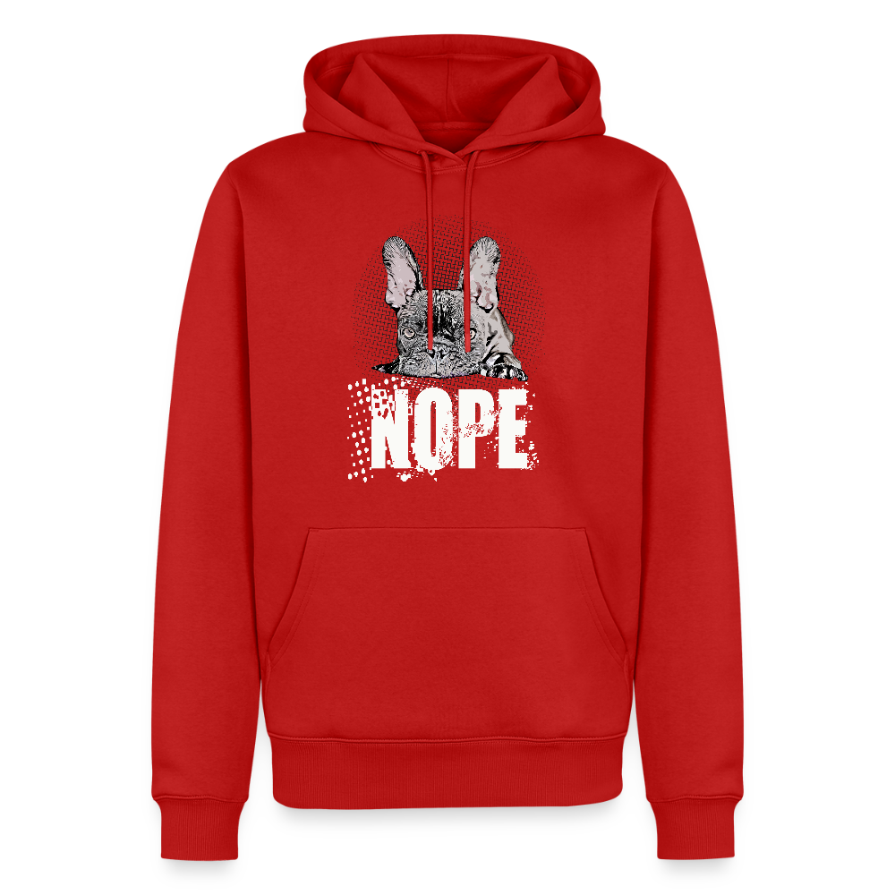 NOPE Hoodie 🐶 | Lustiger Hoodie für Hundeliebhaber*innen mit Frenchie-MotivMänner Premium Hoodie - Rot