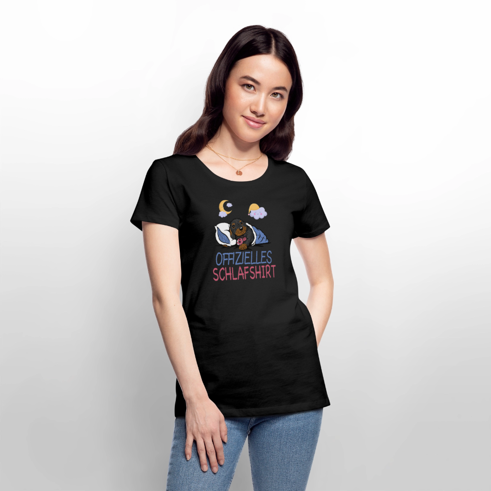 Offizielles Schlafshirt Rauhaardackel Frauen Premium T-Shirt - Schwarz