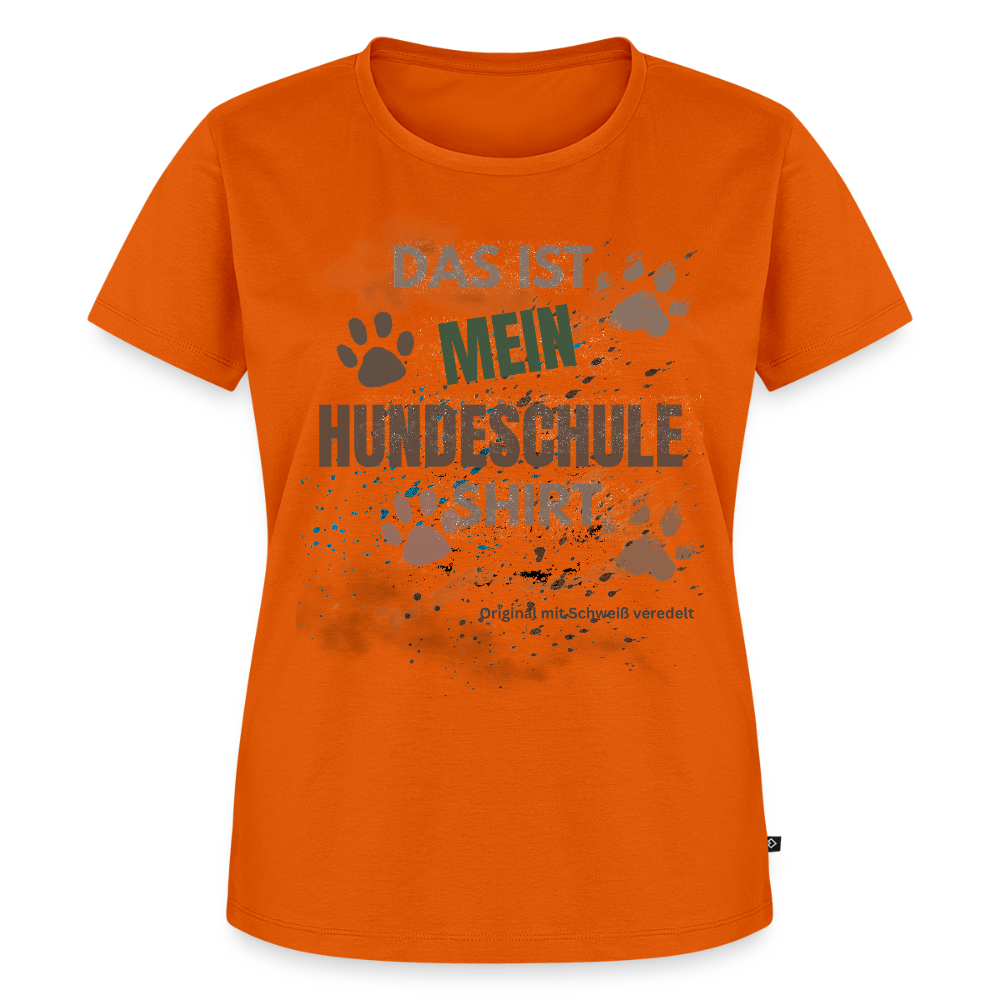 Das ist mein Hundeschule Shirt mit Pfotenabdrücken und Spritzern lustiges Frauen  T-Shirt - Orange 