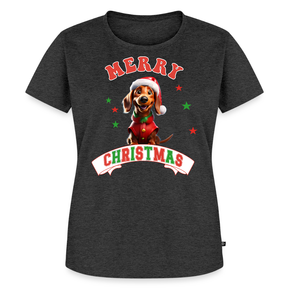 Merry Christmas – Dackel-Edition Frauen Premium T-Shirt - Anthrazit meliert