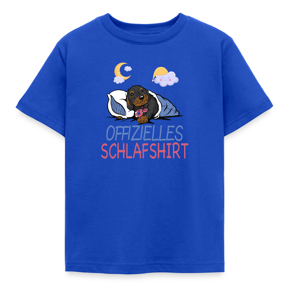 Offizielles Schlafshirt Rauhaardackel Kinder T-Shirt - Royalblau