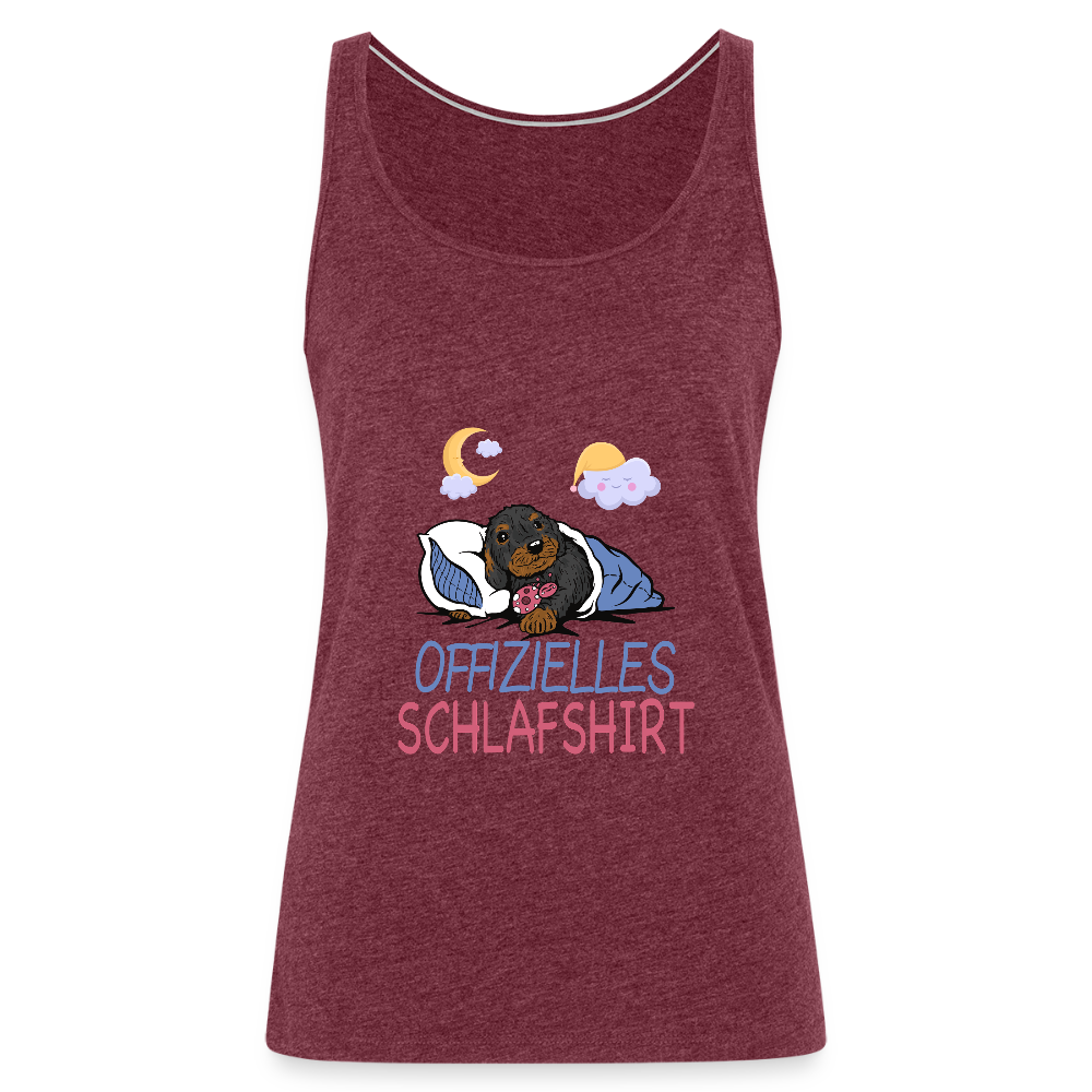 Offizielles Schlafshirt Rauhaardackel Frauen Premium Tank Top - Bordeauxrot meliert