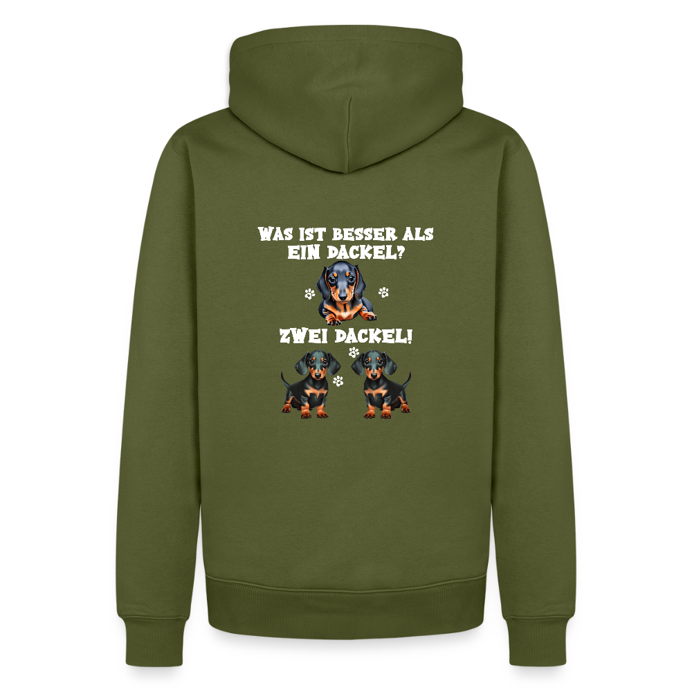 Was ist besser als ein Dackel? Zwei Dackel Männer Bio Hoodie - Khaki