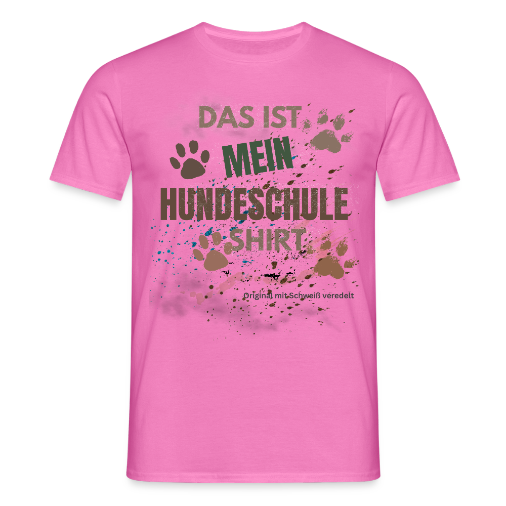 Das ist mein Hundeschule Shirt mit Pfotenabdrücken und Spritzern lustiges Männer  T-Shirt - Pink