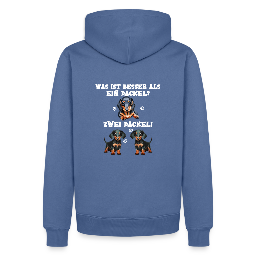 Was ist besser als ein Dackel? Zwei Dackel Männer Bio Hoodie - Taubenblau