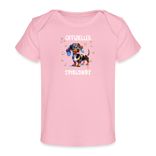 Offizielles Spielshirt Dackel Harlekindackel Baby Bio-T-Shirt - Hellrosa