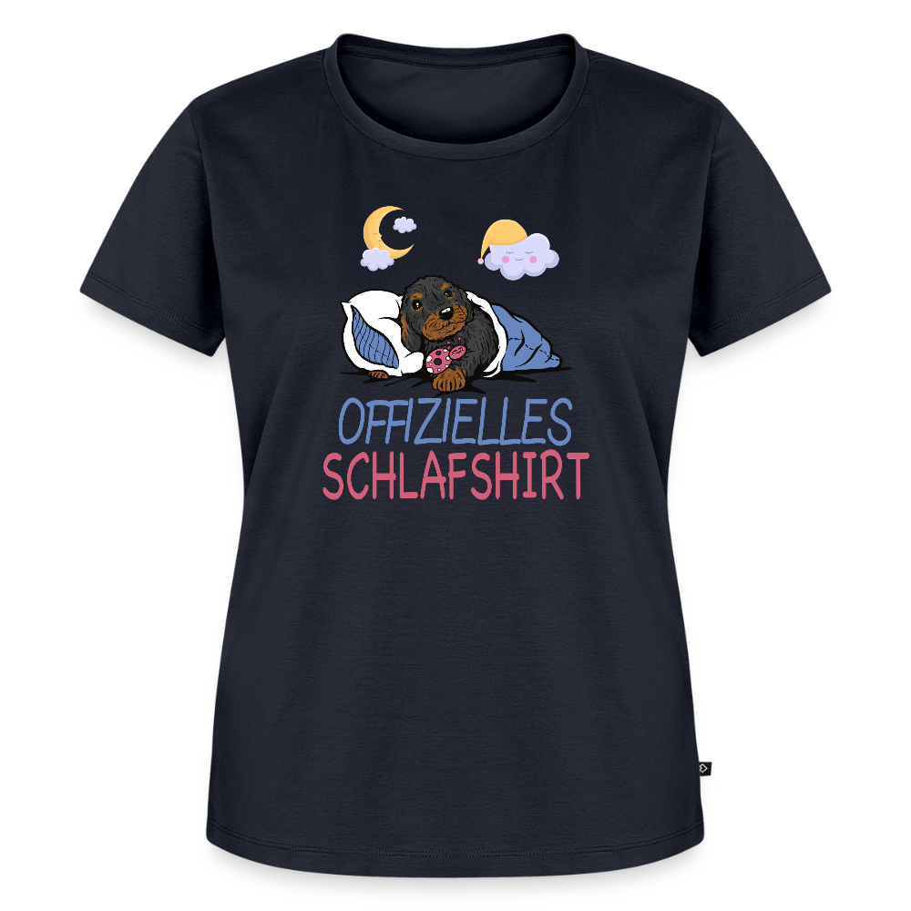 Offizielles Schlafshirt Rauhaardackel Frauen Premium T-Shirt - Navy