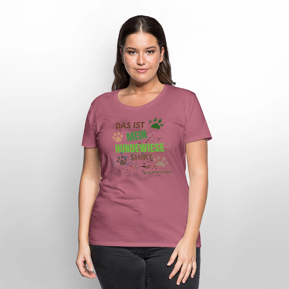 Das ist mein Hundewiese Shirt mit Pfotenabdrücken und Spritzern lustiges Frauen  T-Shirt - Mauve