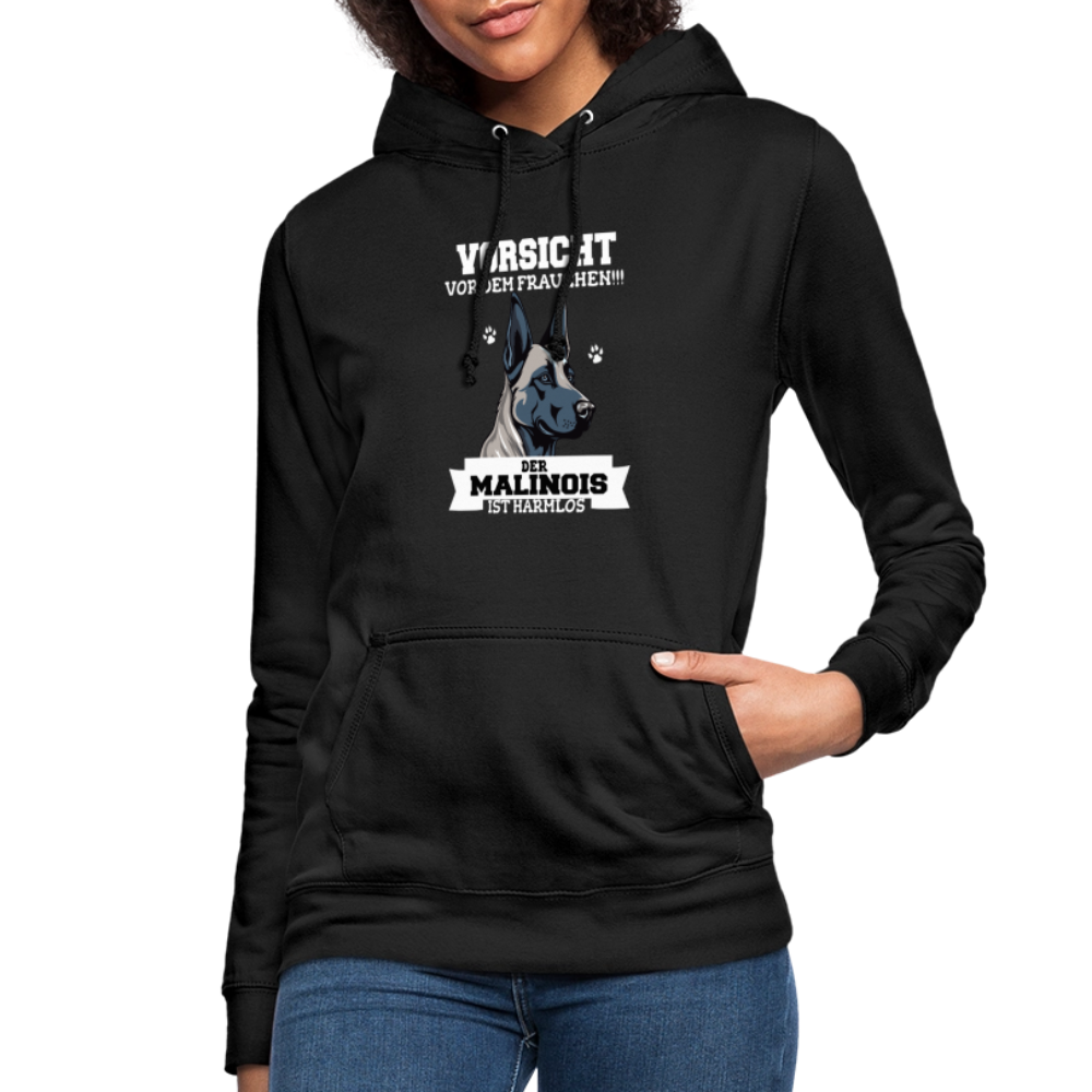 Vorsicht vor dem Frauchen der Malinois ist harmlos Frauen Hoodie - Schwarz