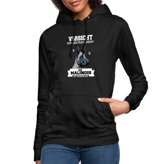 Vorsicht vor dem Frauchen der Malinois ist harmlos Frauen Hoodie - Schwarz