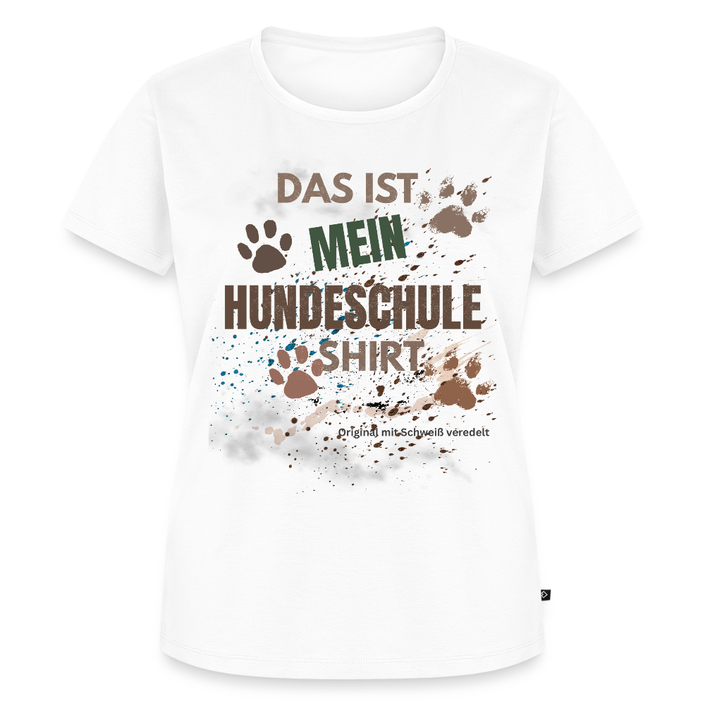 Das ist mein Hundeschule Shirt mit Pfotenabdrücken und Spritzern lustiges Frauen  T-Shirt - Weiß