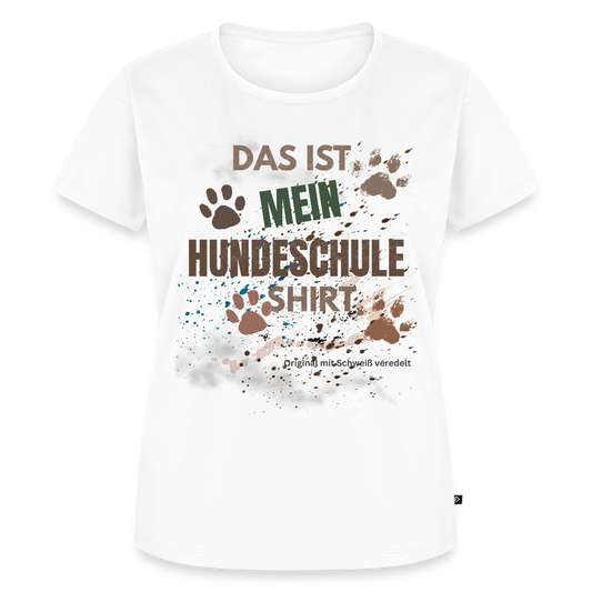 Das ist mein Hundeschule Shirt mit Pfotenabdrücken und Spritzern lustiges Frauen  T-Shirt - Weiß