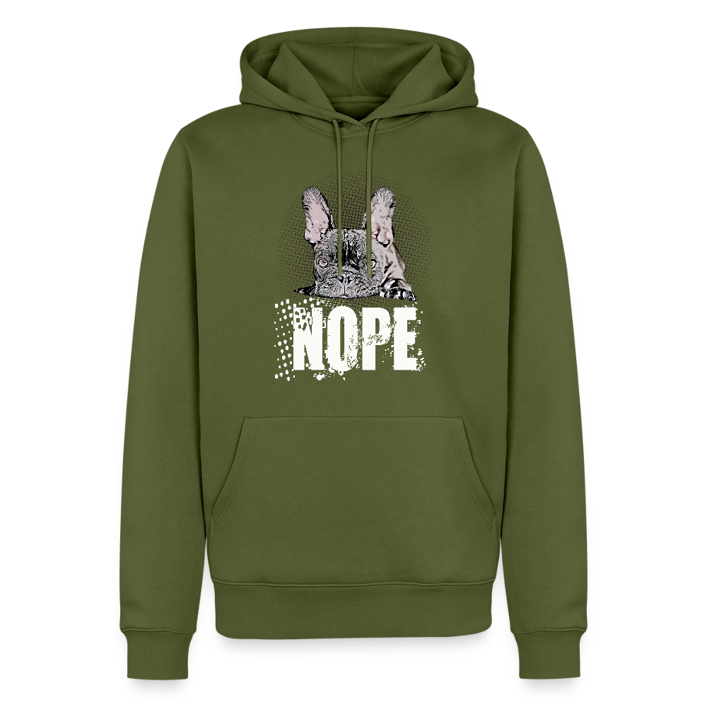 NOPE Hoodie 🐶 | Lustiger Hoodie für Hundeliebhaber*innen mit Frenchie-MotivMänner Premium Hoodie - Khaki