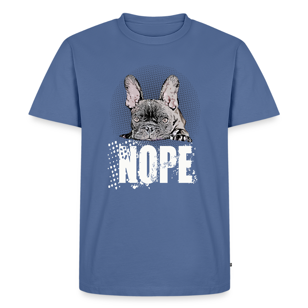 NOPE Hoodie 🐶 | Lustiger Hoodie für Hundeliebhaber*innen mit Frenchie-Motiv  Männer Premium Shirt - Taubenblau