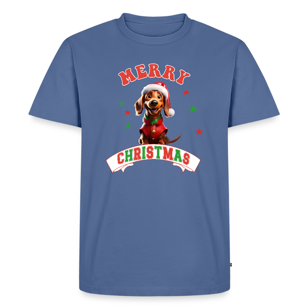 Merry Christmas – Dackel-Edition Männer Premium T-Shirt - Taubenblau