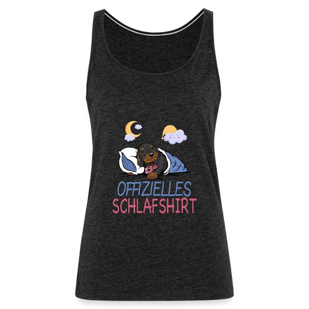 Offizielles Schlafshirt Rauhaardackel Frauen Premium Tank Top - Anthrazit