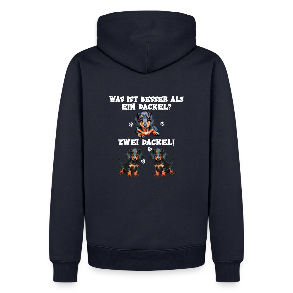 Was ist besser als ein Dackel? Zwei Dackel Männer Bio Hoodie - Navy