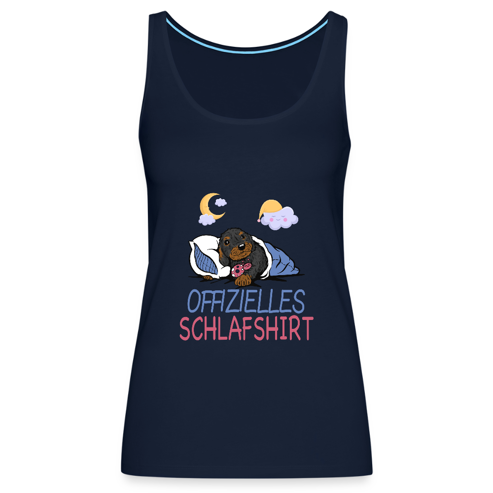 Offizielles Schlafshirt Rauhaardackel Frauen Premium Tank Top - Navy