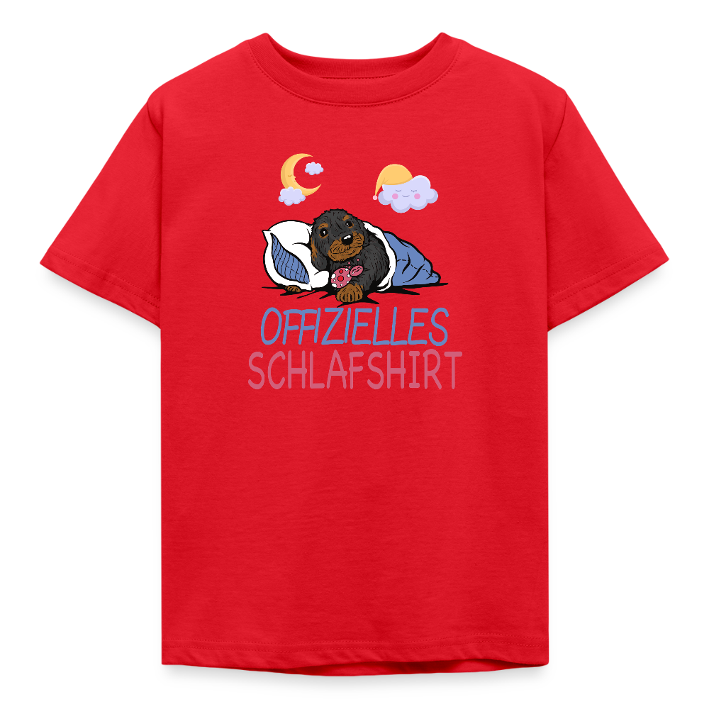 Offizielles Schlafshirt Rauhaardackel Kinder T-Shirt - Rot
