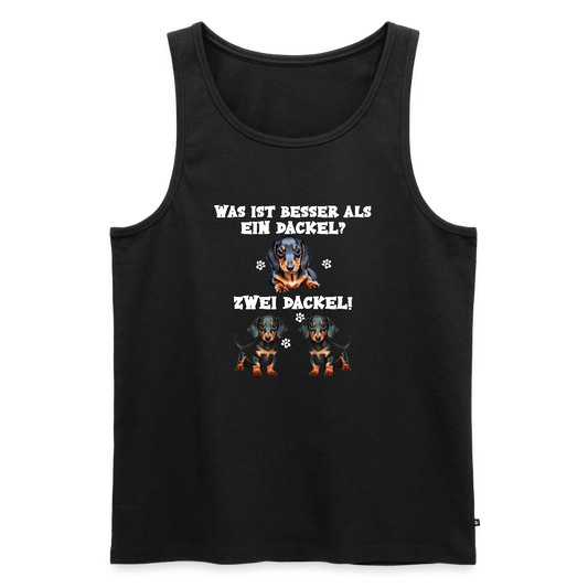 Was ist besser als ein Dackel? Zwei Dackel Männer Bio Tank Top - Schwarz