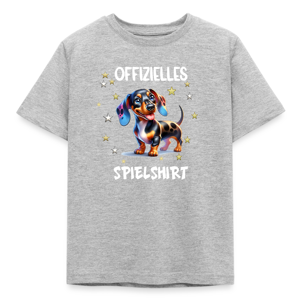 Offizielles Spielshirt Dackel Harlekindackel Kinder T-Shirt - Grau meliert