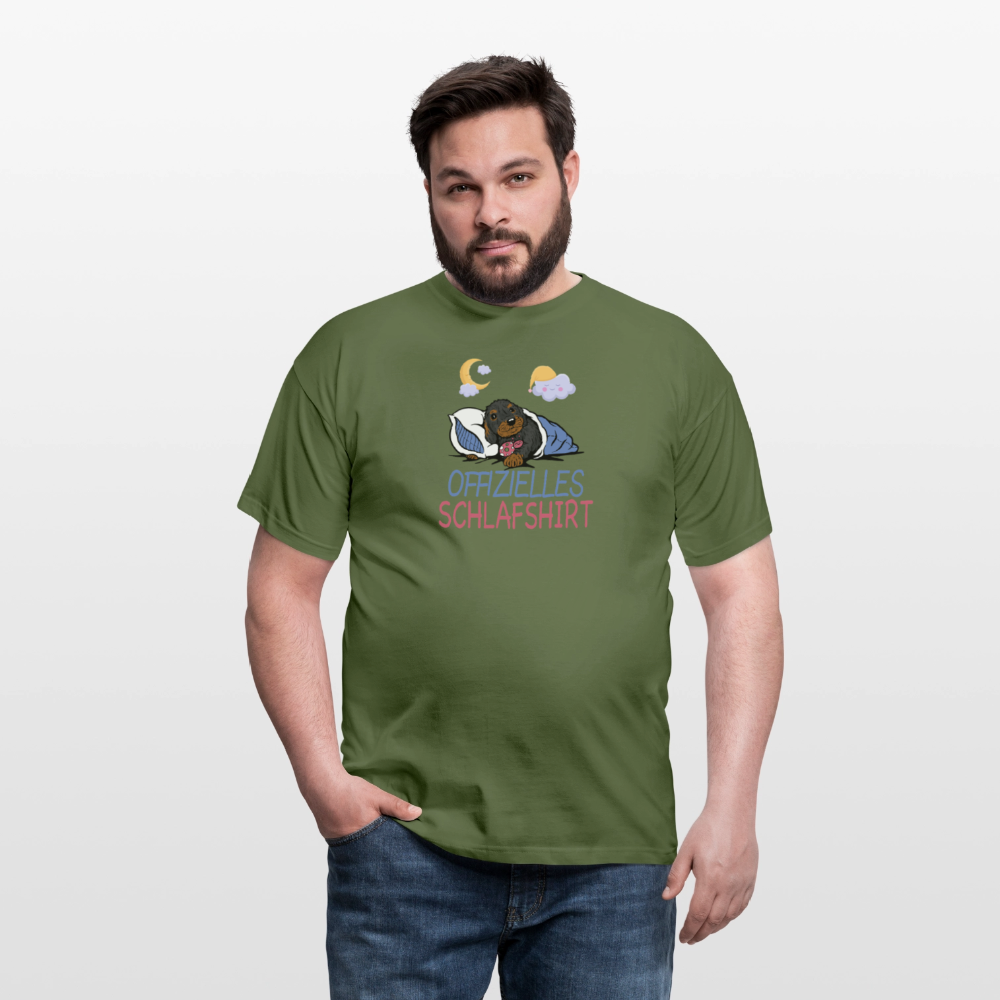 Offizielle Schlafshirt mit RauhaardackelMänner T-Shirt - Militärgrün