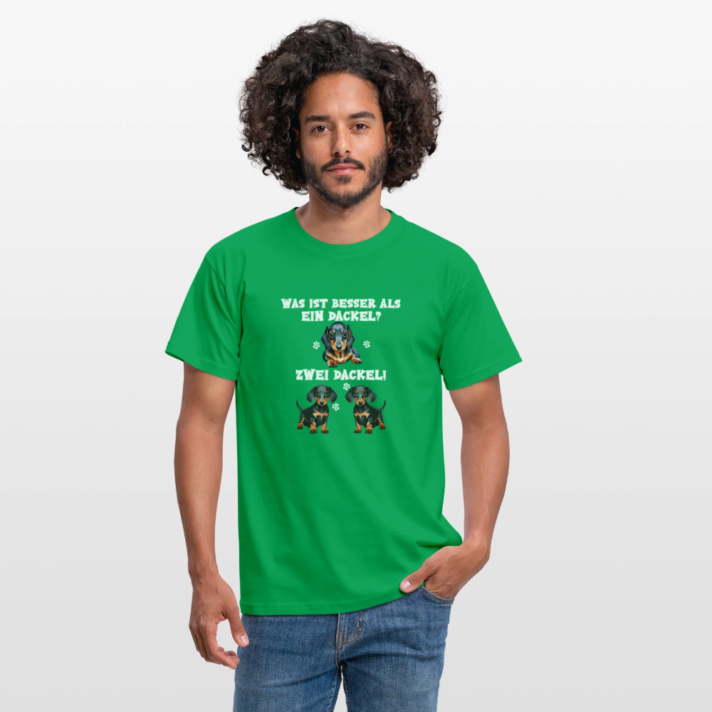 Was ist besser als ein Dackel? Zwei Dackel  Männer T-Shirt - Kelly Green