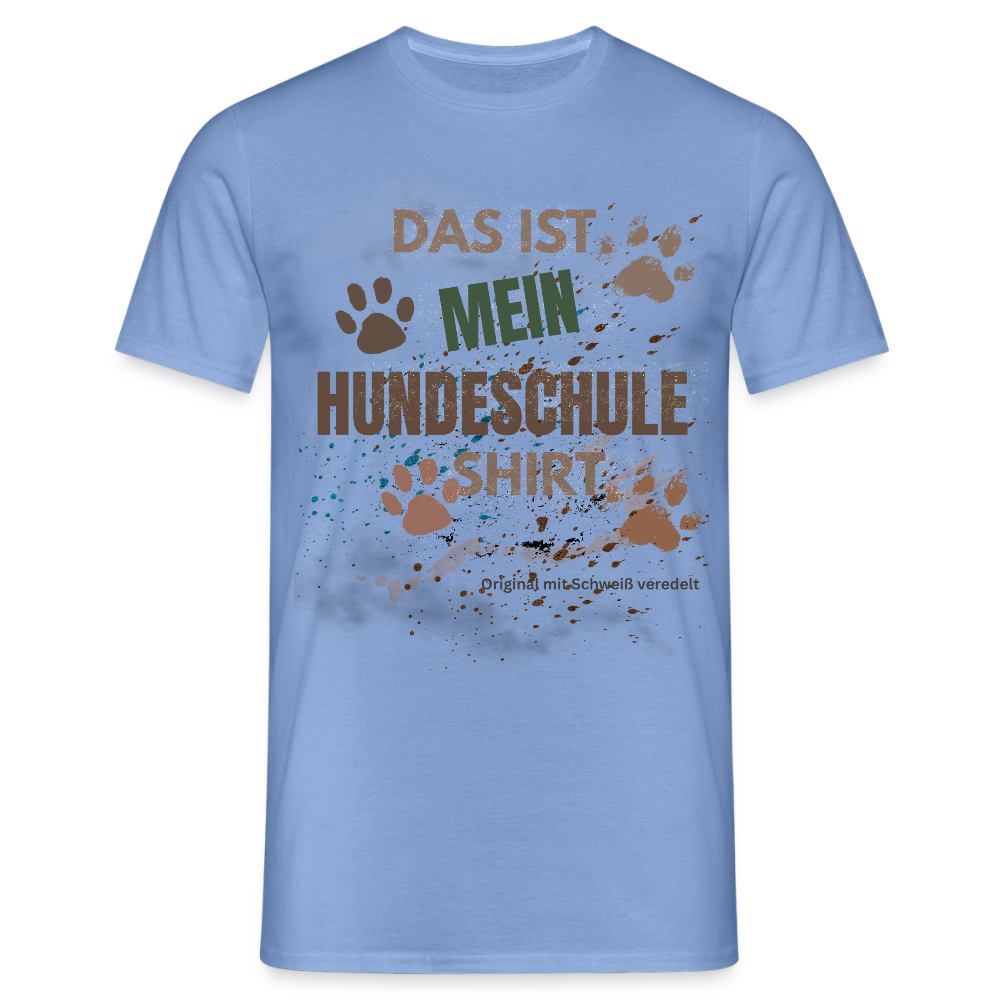 Das ist mein Hundeschule Shirt mit Pfotenabdrücken und Spritzern lustiges Männer  T-Shirt - carolina blue