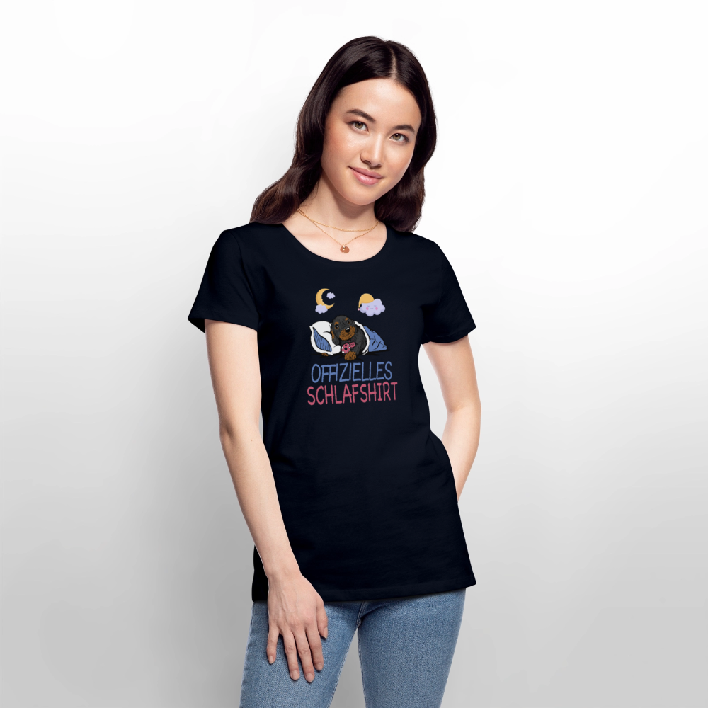 Offizielles Schlafshirt Rauhaardackel Frauen Premium T-Shirt - Navy