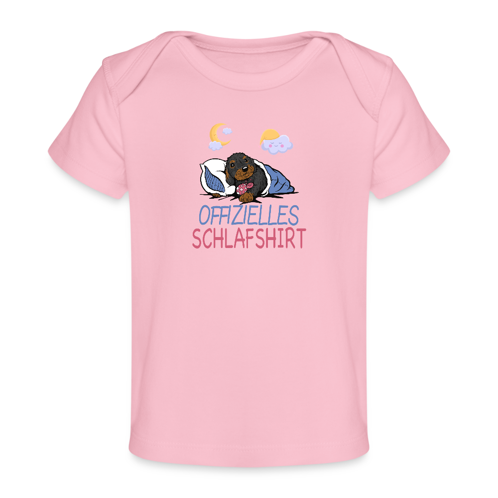 Offizielles Schlafshirt Rauhaardackel Baby Bio-T-Shirt - Hellrosa
